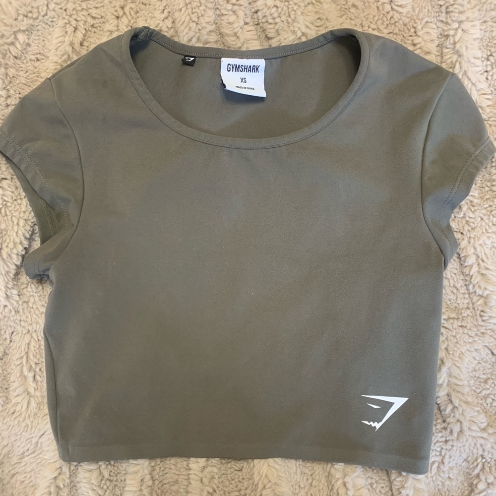 XS Gymshark Olive Green Cropped Top